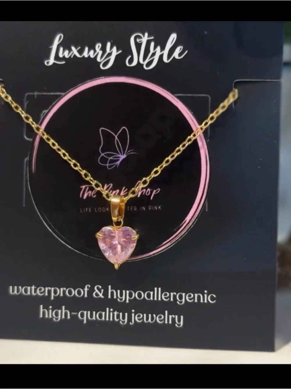 18K Gold Plated The Pink Heart Necklace